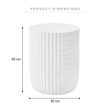 Modern Side End Table Trove Series In White