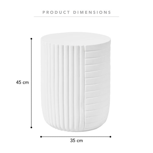 Modern Side End Table Trove Series In White