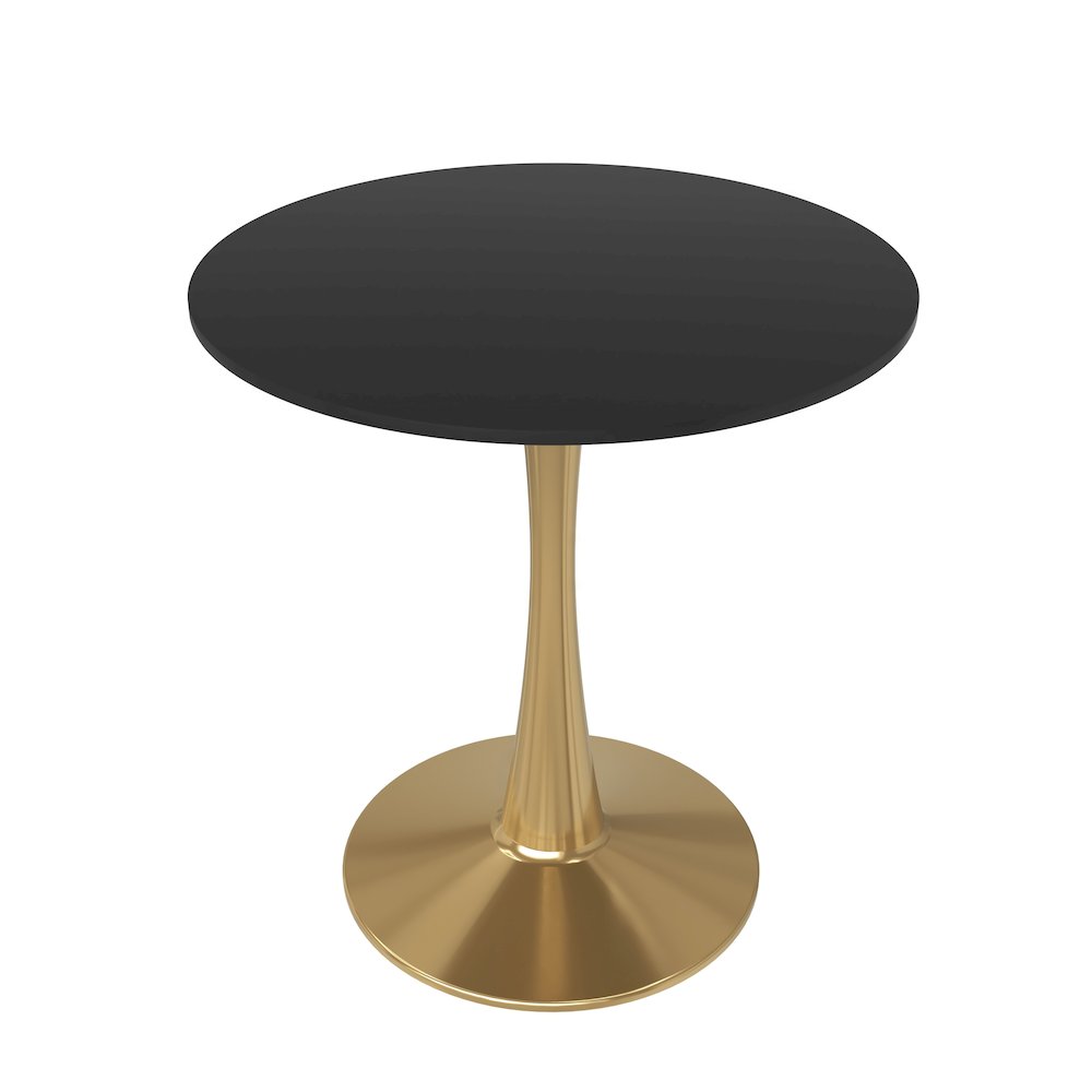 Bristol 24" round dining table Gold Base With Black Top