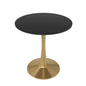 Bristol 24" round dining table Gold Base With Black Top
