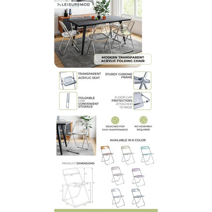 Lawrence Acrylic Folding Chair With Metal Frame