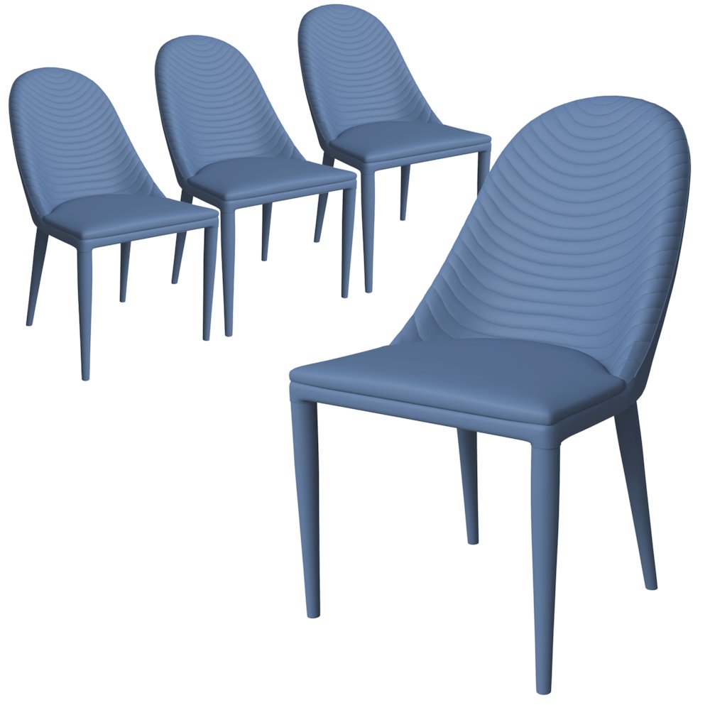 Seville Collection Modern Dining Chair in Navy Blue - Set of 4