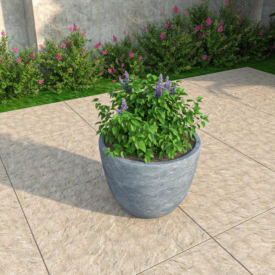 Dahlia Series Poly Stone Planter in TerraCotta Color 17.5 Dia, 13.6 High