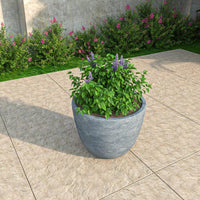Dahlia Series Poly Stone Planter in TerraCotta Color 17.5 Dia, 13.6 High