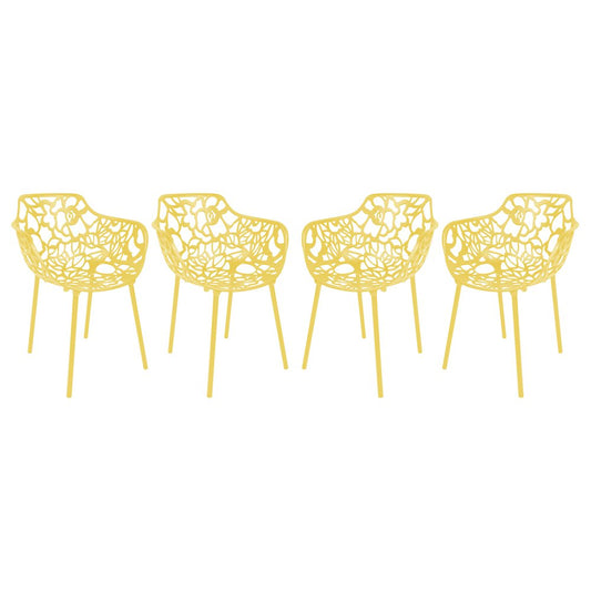 Modern Devon Aluminum Armchair, Set of 4