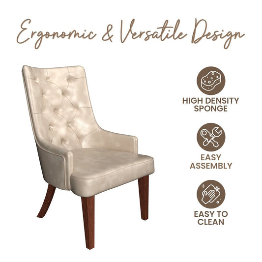 Spruce Collection Modern Wooden Dining Chair in Toupe Set of 2