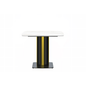 Modern Dining Table Black and Gold Base, With 55 White/Gold Sintered Stone Top