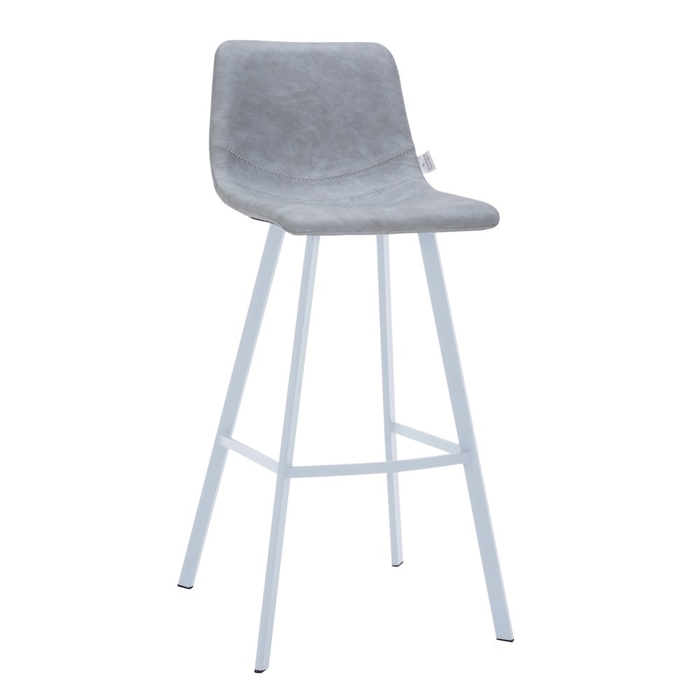 Elland - Bar stool -Light Grey- White Base
