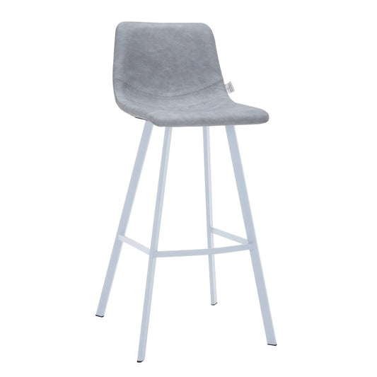 Elland - Bar stool -Light Grey- White Base