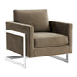 Lincoln Velvet Accent Armchair With Chromed Frame in Dark Grey