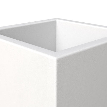 Fern Series Poly Stone Planter 12" Cube in White
