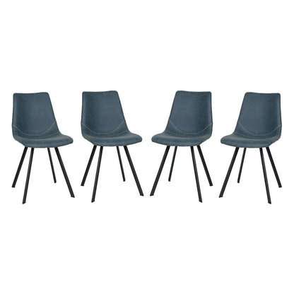 Markley Modern Leather Dining Chair With Metal Legs Set of 4
