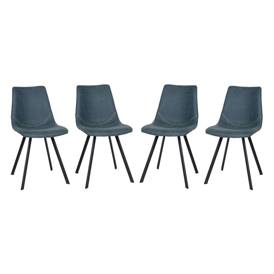 Markley Modern Leather Dining Chair With Metal Legs Set of 4