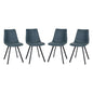 Markley Modern Leather Dining Chair With Metal Legs Set of 4