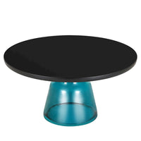 Tully Collection Glass Coffee Table Blue glass, Black Rim with Black Glass top