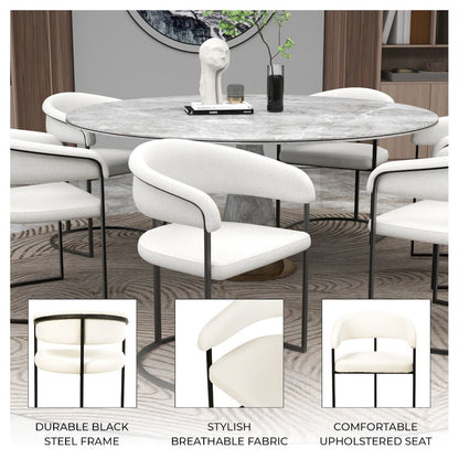 Aero Collection Modern Dining Chair in White Set of 4
