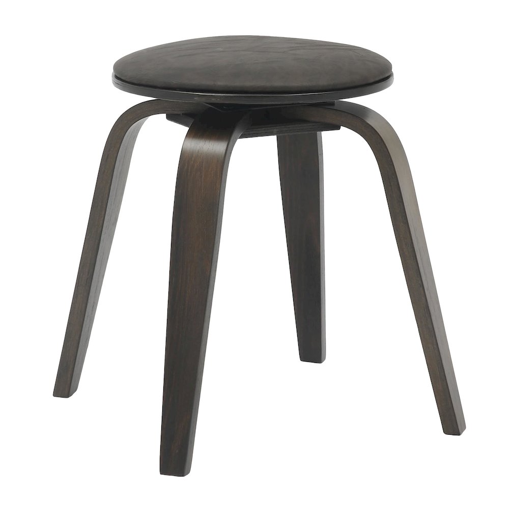 Modern Wooden Dining Stool, Dark Walnut Color in Brown
