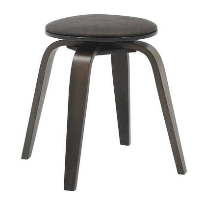 Modern Wooden Dining Stool, Dark Walnut Color in Brown