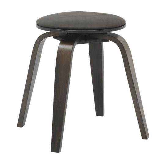 Modern Wooden Dining Stool, Dark Walnut Color in Brown