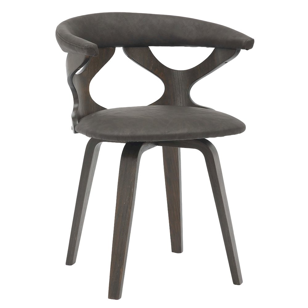 Modern Wooden Dining Chair, Dark Walnut Frame in Brown