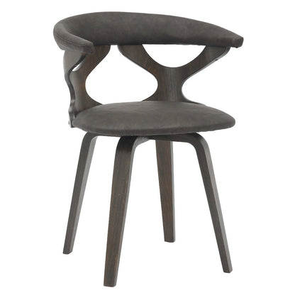 Modern Wooden Dining Chair, Dark Walnut Frame in Brown