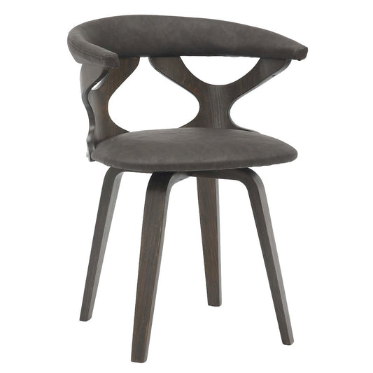Modern Wooden Dining Chair, Dark Walnut Frame in Brown