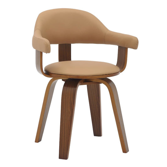 Modern Wooden Dining Chair, Walnut Color Frame in Brown