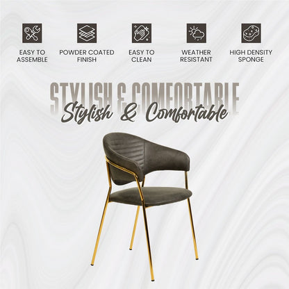 Bella Collection Modern Dining Chair in Charcoal Set of 4