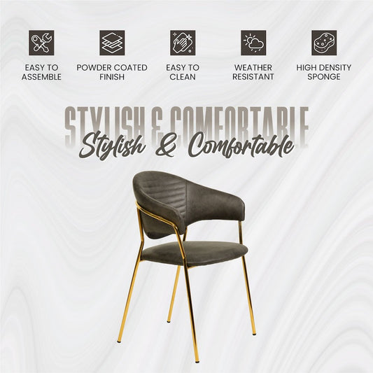 Bella Collection Modern Dining Chair in Charcoal Set of 4
