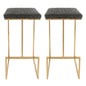 Quincy Leather Bar Stools With Gold Metal Frame Set of 2