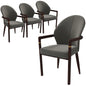 Opaline Series Elegant Wooden Dining Chair in Two-Tone Kahki - Set of 4