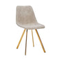 Markley Modern Leather Dining Chair With Gold Legs in Taupe