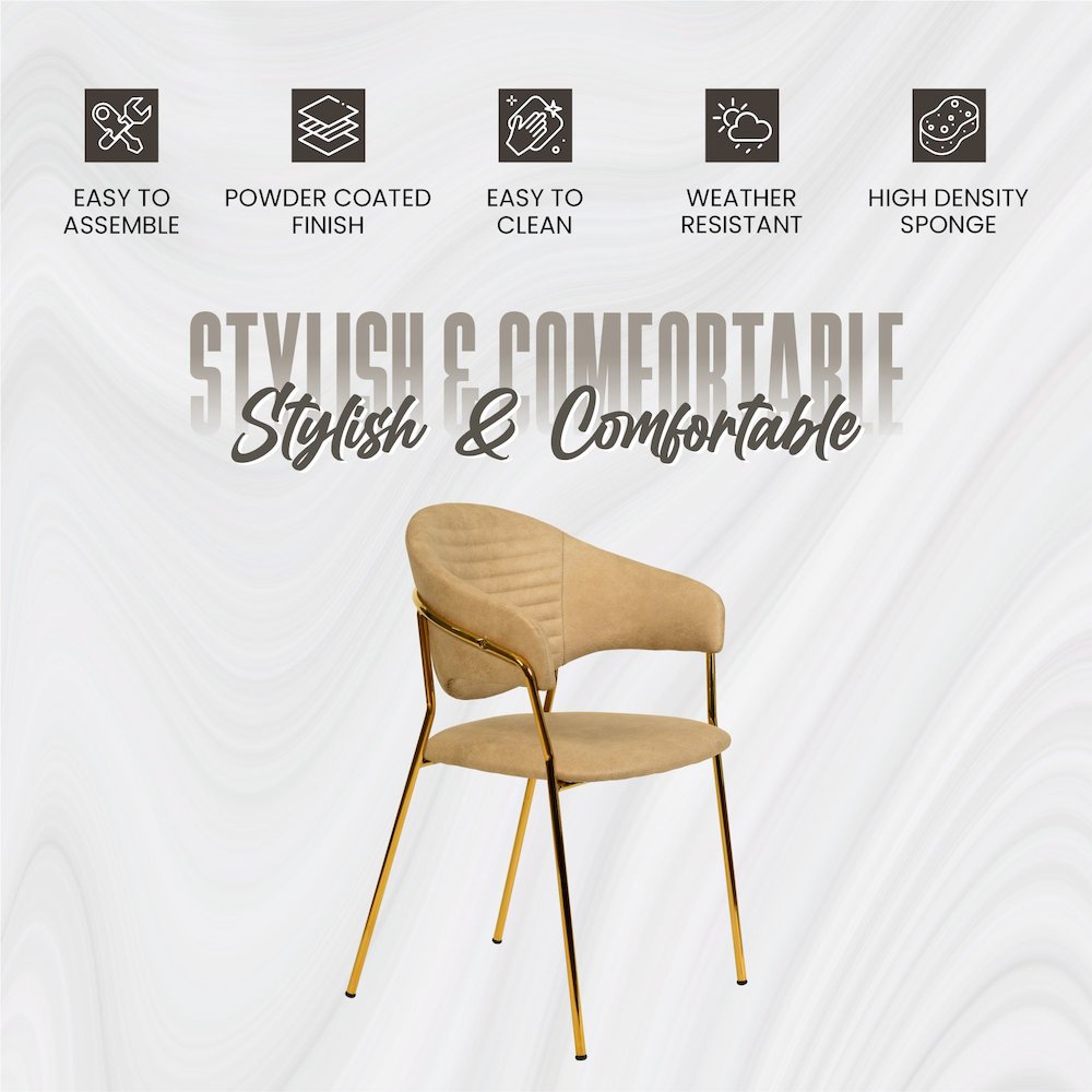 Bella Collection Modern Dining Chair in Taupe Set of 2