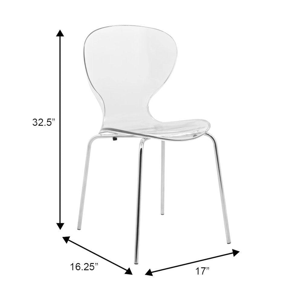 Modern Oyster Transparent Side Chair