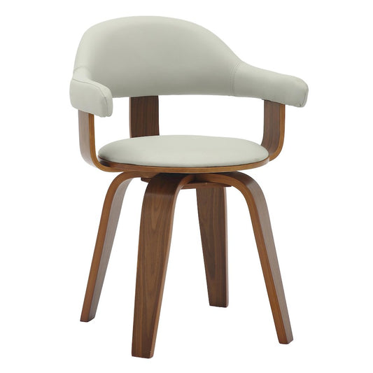 Modern Wooden Dining Chair, Walnut Color Frame in Grey