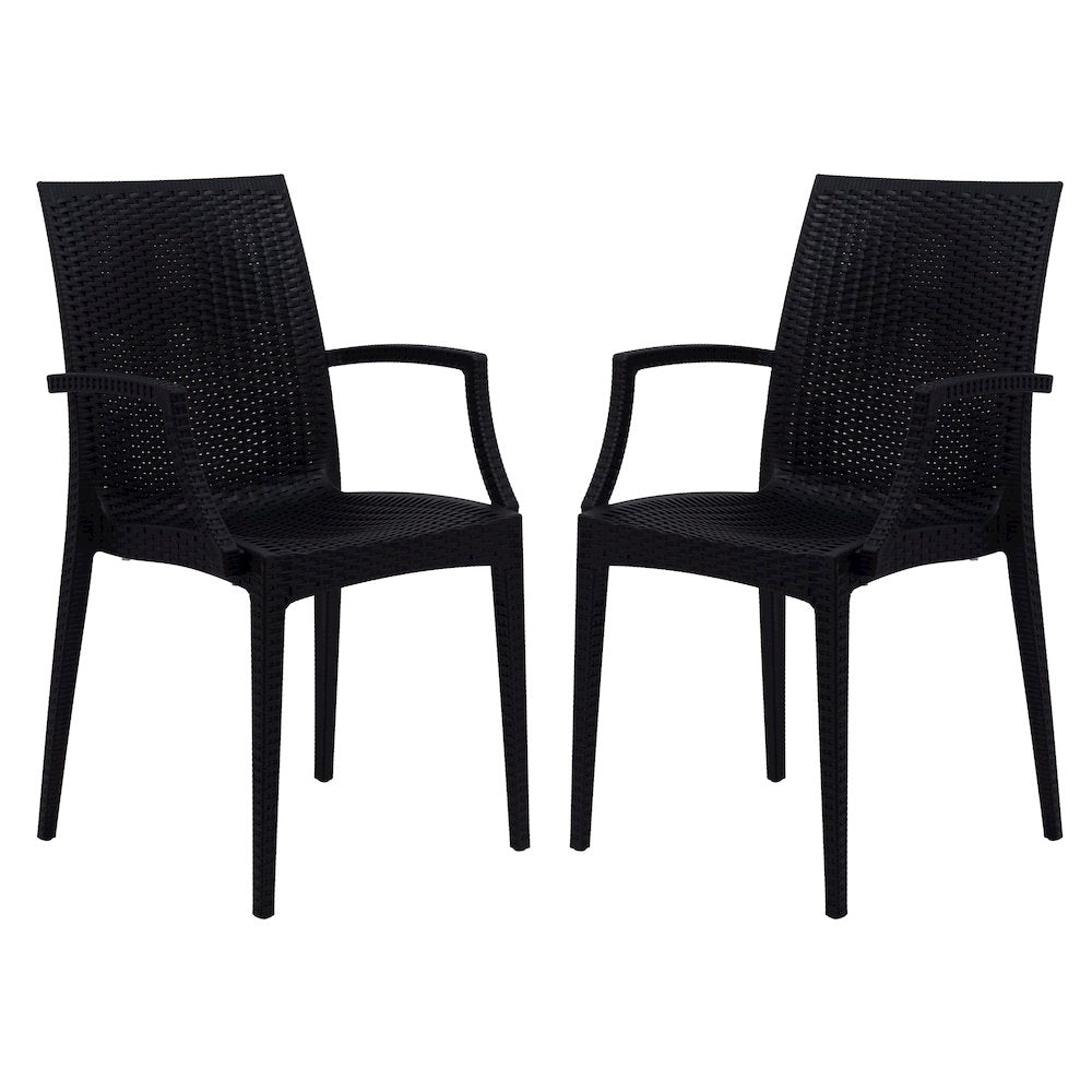 Weave Mace Indoor/Outdoor Chair (With Arms), Set of 2