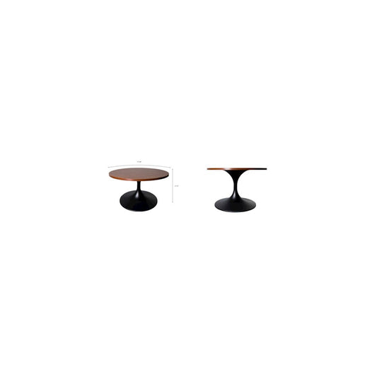 Verve Coffee Table Black base with 27" round Brown Wood MDF top