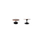Verve Coffee Table Black base with 27" round Brown Wood MDF top