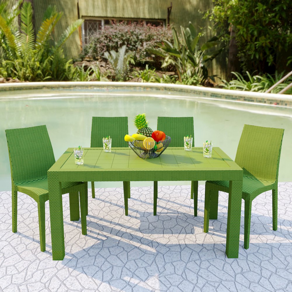 Weave Mace Indoor/Outdoor Dining Chair (Armless), Set of 4