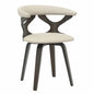 Modern Wooden Dining Chair, Dark Walnut Frame in Taupe