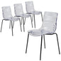Astor Modern Dining Chair, Single Chair, Black Base with Clear Seat Set of 4