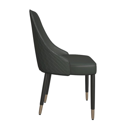 Allure Collection Modern Dining Chair In Olive Green Fabric - Set of 2