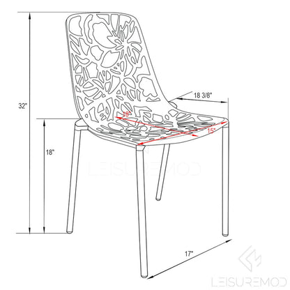 Modern Devon Aluminum Chair, Set of 4