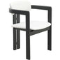 Velo Series Modern Dining Chair in Black Wood with Off White Seat