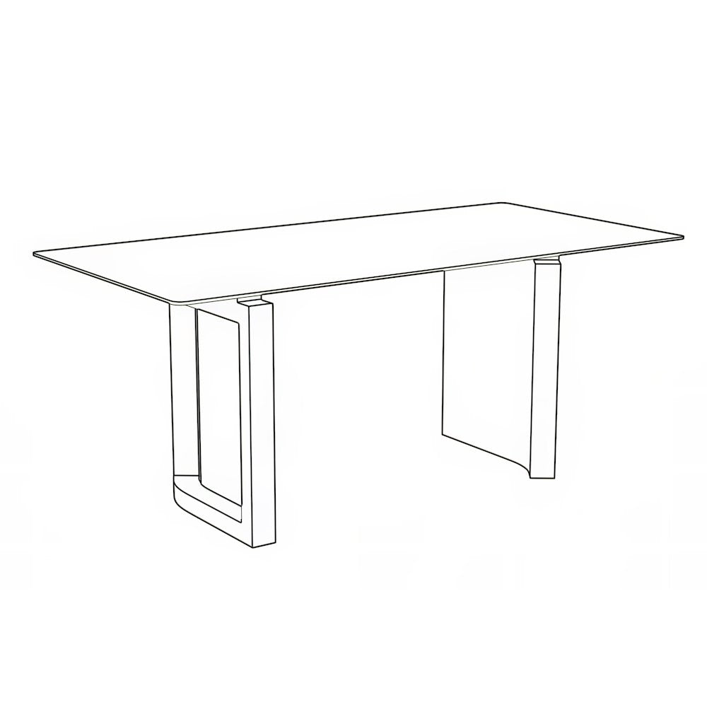 Dining Table Stainless Steel Base, With 55" White Sintered Stone Top