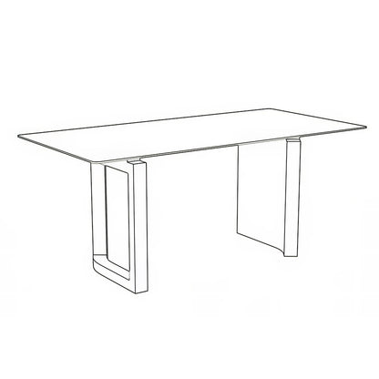 Dining Table Stainless Steel Base, With 55" White Sintered Stone Top