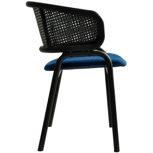 Ervilla Dining Armchair in Black Steel Frame Set of 4