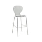 Oyster Acrylic Barstool with Steel Frame in Chrome Finish