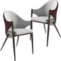 Sante Collection Modern Dining Chair Set of 2 in White/Bordouex