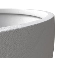 Grove Series Hemisphere Poly Clay Planter in White 10.6 Dia, 5.9 High